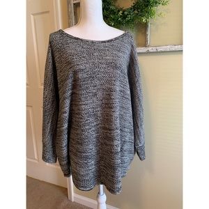 Long Sleeved Black and White Knit Sweater